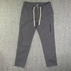 Vuori Men's Charcoal Joggers with Cream Drawstring